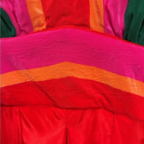 Farm Rio Colorful Leaves Midi Dress Size Medium - Picture 14 of 15